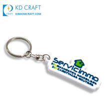 Made in china custom personalized embossed logo pvc company logo keychain with phone number